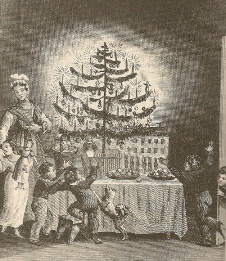 A Georgian Christmas Tree, American illustration, 1836